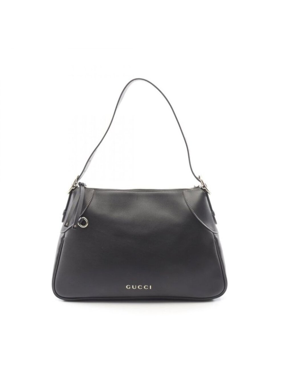 Gucci Shoulder Bag GG Emblem Black Leather - Picture 1 of 8